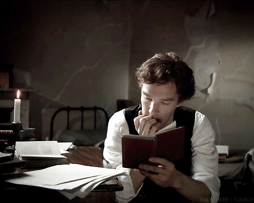 Sherlock reading gif