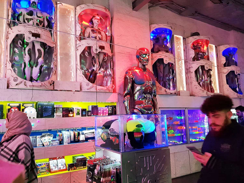 Inside the Cyberdog shop, Camden Town