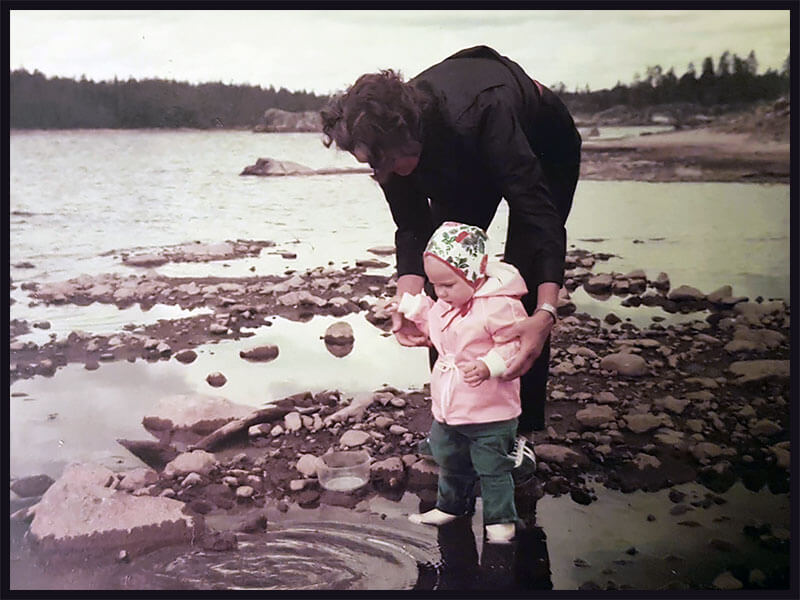 Me and my grandma by the water