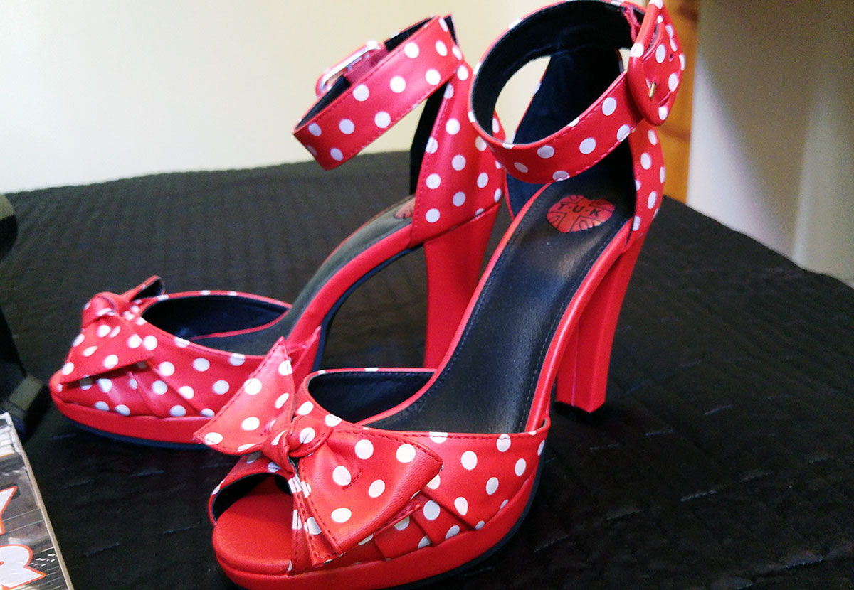 Imaginary Karin - red polka dot shoes